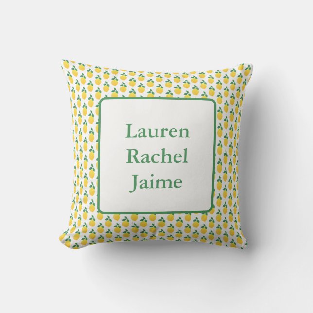 Simple Lemons Throw Pillow (Front)
