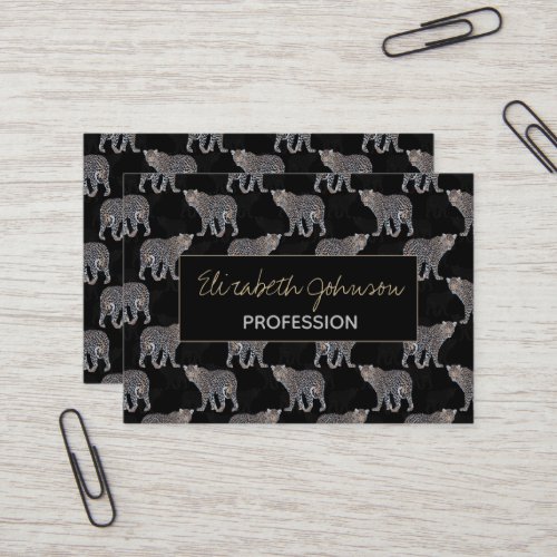 Simple Leopard Animal Black Pattern Business Card