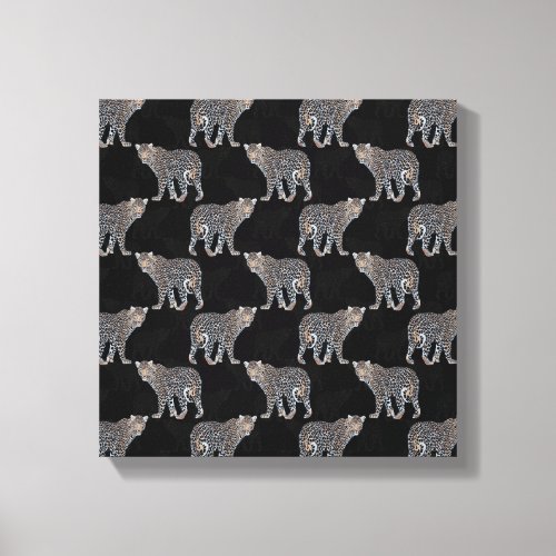 Simple Leopard Animal Black Pattern Canvas Print