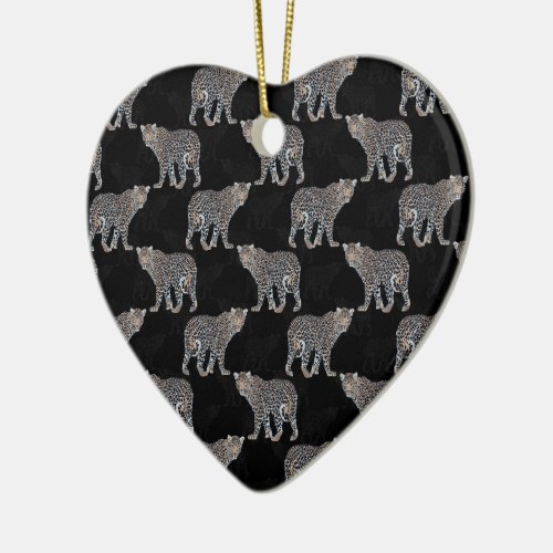 Simple Leopard Animal Black Pattern Ceramic Ornament