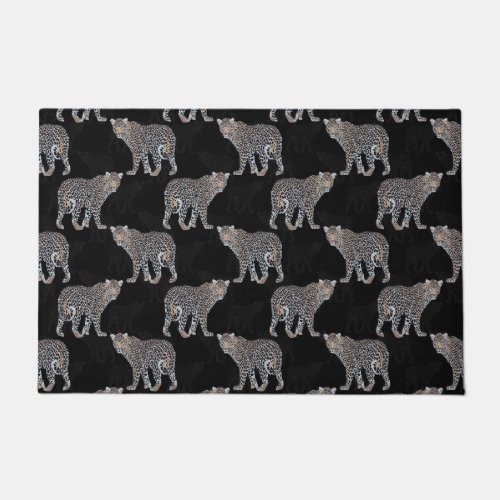 Simple Leopard Animal Black Pattern Doormat