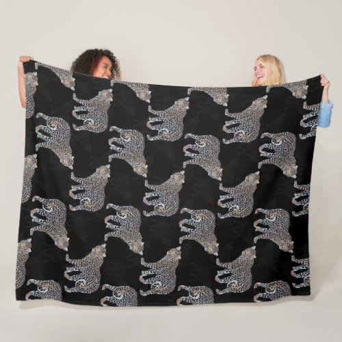 Simple Leopard Animal Black Pattern Fleece Blanket