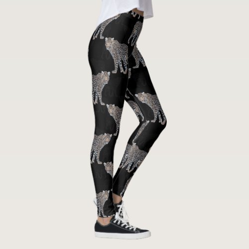 Simple Leopard Animal Black Pattern Leggings