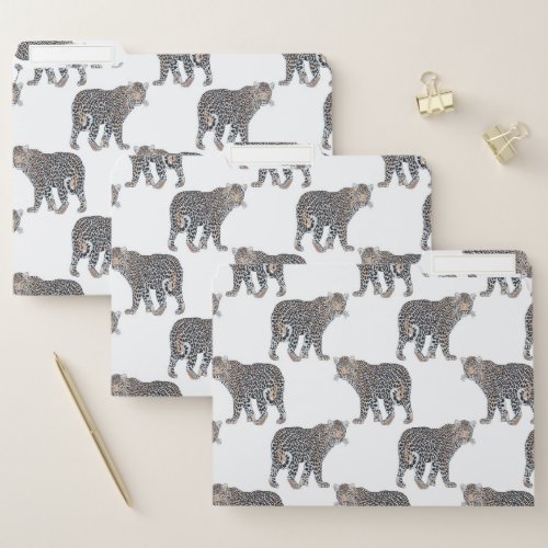 Simple Leopard Animal White Pattern File Folder