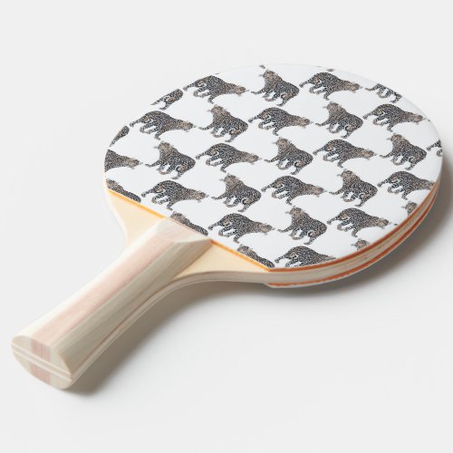 Simple Leopard Animal White Pattern Ping Pong Paddle