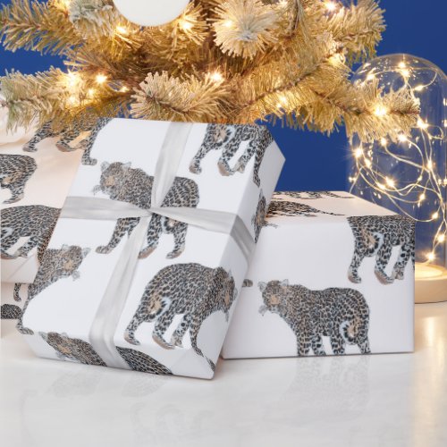 Simple Leopard Animal White Pattern Wrapping Paper
