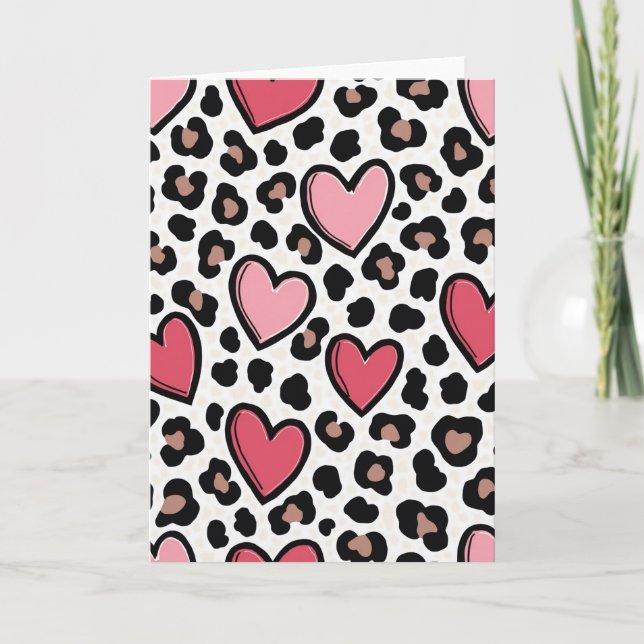 Simple Leopard Heart Card (Front)