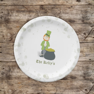 Simple Leprechaun St. Patrick's Day Whimsical Cute Paper Plates