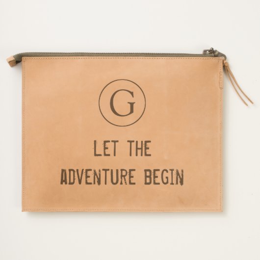 Simple "Let The Adventure Begin" with Monogram Travel Pouch (Back)