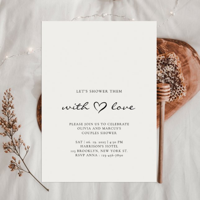 Simple Let's Shower Them With Love | Couple Shower Invitation (Creator Uploaded)