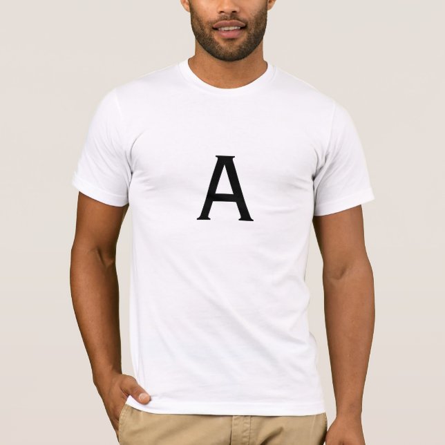 Simple Letter Men's Basic T-Shirt (Front)