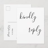 Simple lettering rsvp wedding postcards | Zazzle