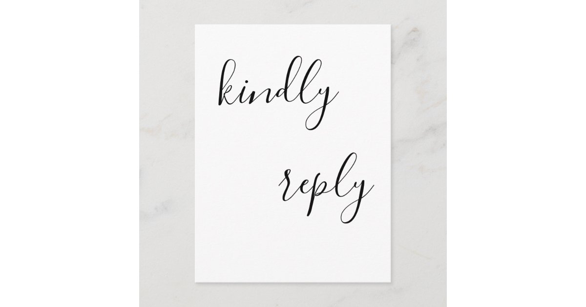 Simple lettering rsvp wedding postcards | Zazzle