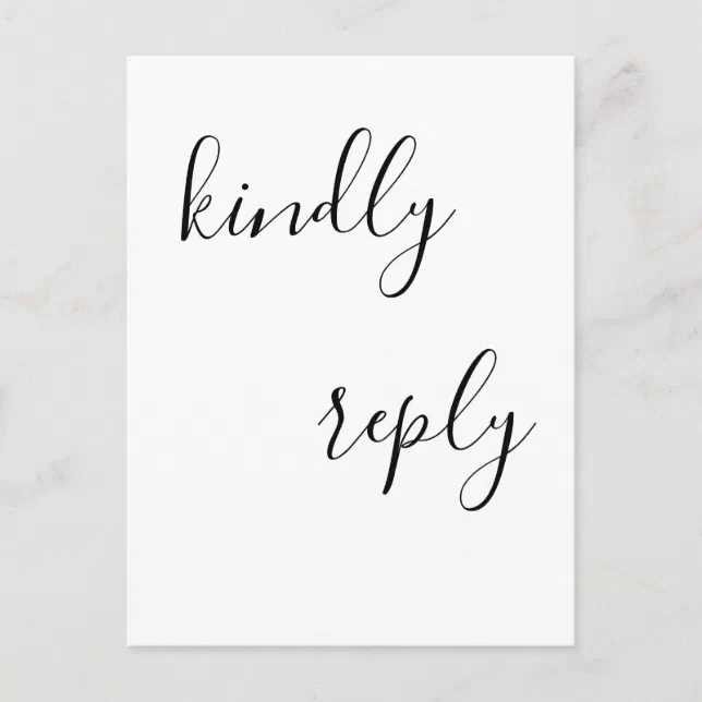 Simple lettering rsvp wedding postcards | Zazzle