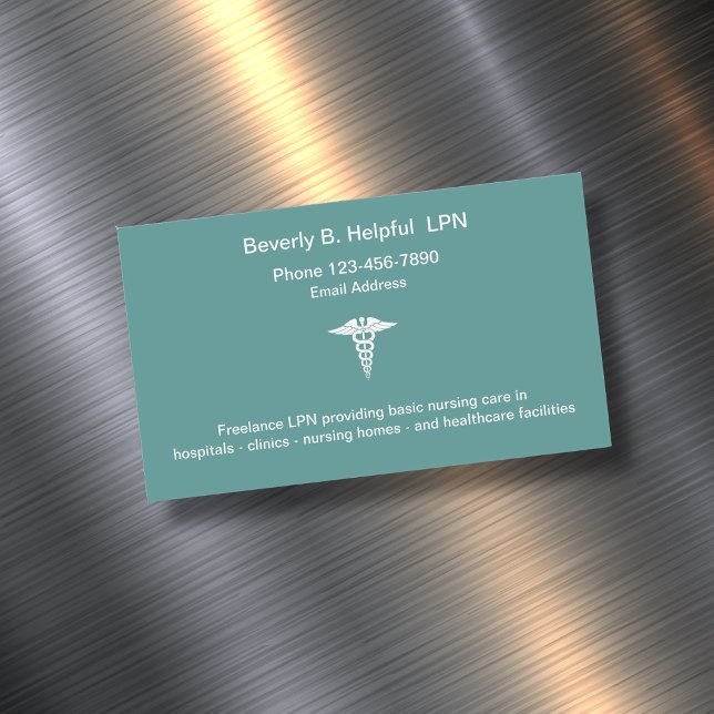 Simple Licensed Practical Nurse LPN Business Card Magnet (Creator Uploaded)