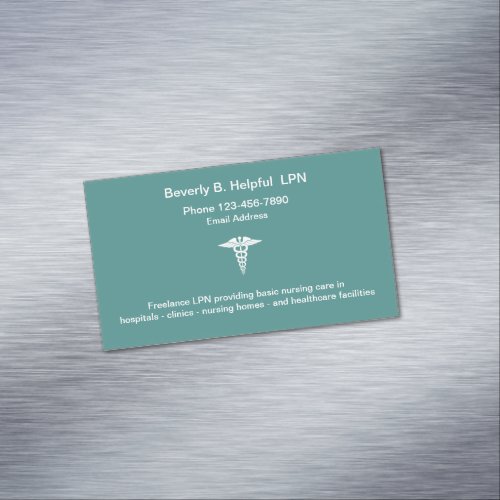 Simple Licensed Practical Nurse LPN Business Card Magnet