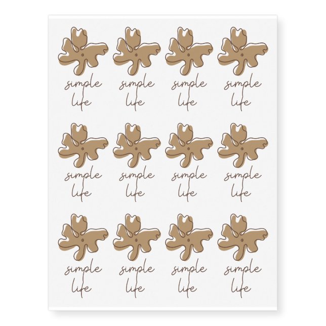 Simple Life Minimalism Temporary Tattoos (Front)