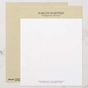 Simple Light Beige Linen Bray Typography Letterhead