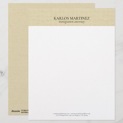 Simple Light Beige Linen Bray Typography Letterhead