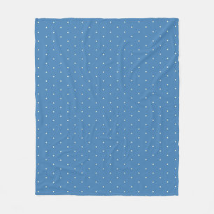 Simple Light Blue and Cream Polka Dot Pattern Fleece Blanket