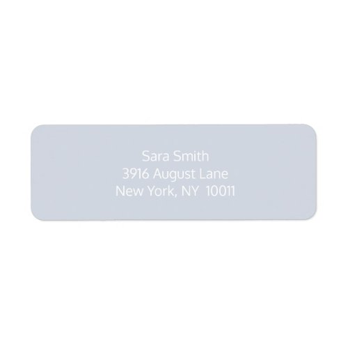 Simple light blue and white return address label