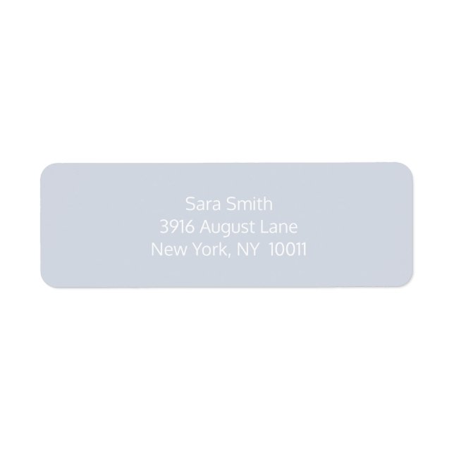 Simple light blue and white return address label (Front)
