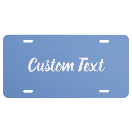 Simple Light Blue and White Script Text Template License Plate