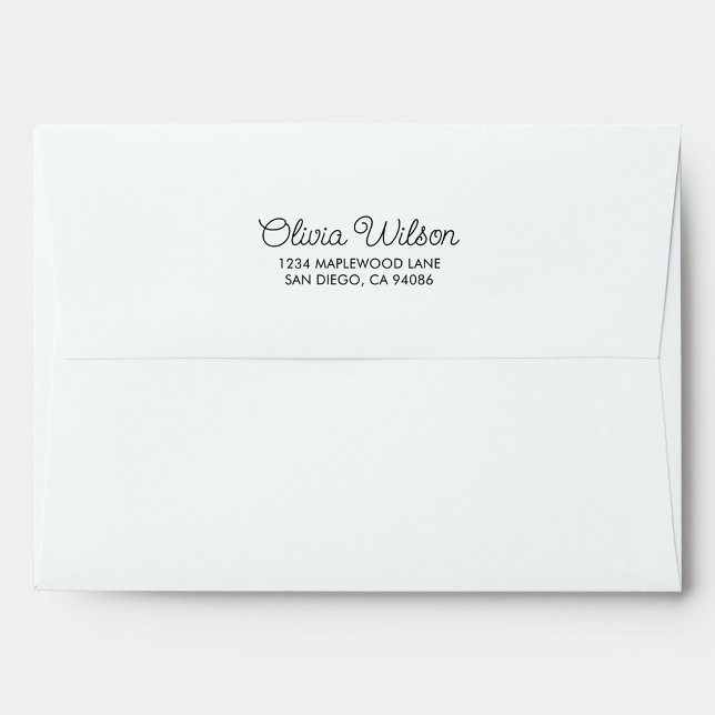 Simple Light Blue Bridal shower Return Address Envelope (Creator Uploaded)