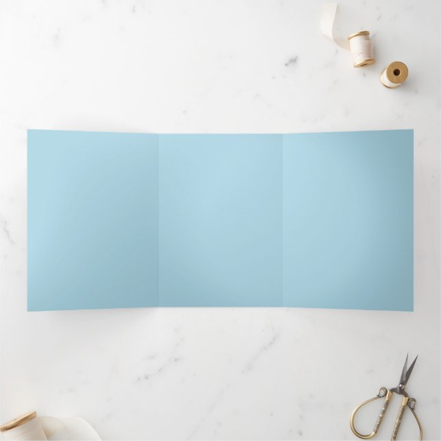 Simple Light Blue Elegant Tri-Fold Invitation (Inside)