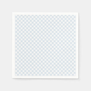 Simple light blue gingham baby shower napkins