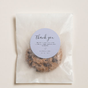 Simple Light Blue Minimalist Wedding Thank You Classic Round Sticker