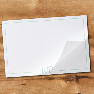Simple Light Blue Monogrammed Initials Paper Pad