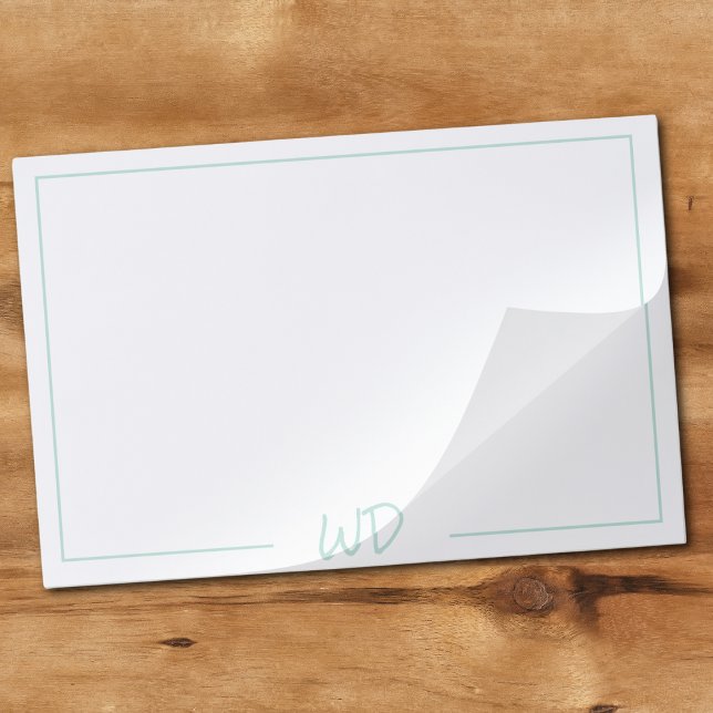 Simple Light Blue Monogrammed Initials Paper Pad (Creator Uploaded)
