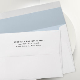 Simple Light Blue Return Address Lined Envelope