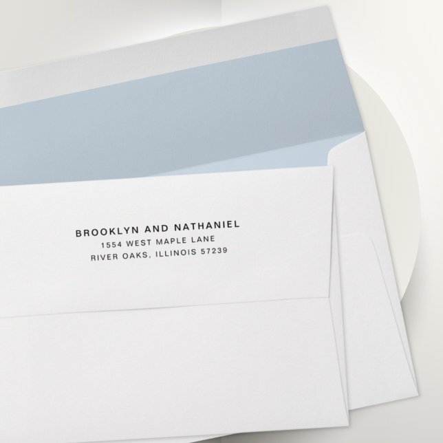 Simple Light Blue Return Address Lined Envelope (Creator Uploaded)