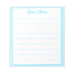 Simple Light Blue Your Name Lined Notepad