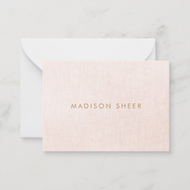 Simple, Light Blush Pink, Stylish Minimalistic Squ Note Card (Front)