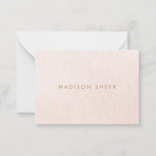 Simple, Light Blush Pink, Stylish Minimalistic Squ Note Card