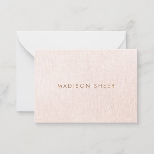 Simple Light Blush Pink Stylish Minimalistic Squ Note Card