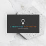 Simple Light Bulb Contrasting Text Electrician Business Card