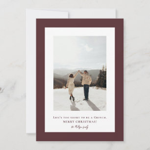Simple Light Chocolate Cosmos frame photo Holiday Card
