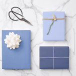 Simple Light Dark Periwinkle Blue Violet Shades Wrapping Paper Sheets<br><div class="desc">Simple set of three wrapping paper sheets in light and dark periwinkle blue shades for graduation,  birthday and Hanukkah celebrations.</div>