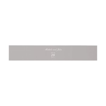 Simple Light Elegant Grey Brown Belly Bands Invitation Belly Band by pinkpinetree at Zazzle