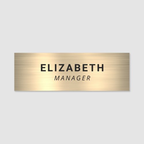Simple Light Gold Name Tag