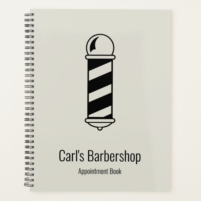 Simple Light Gray Barbershop Appointment Book Planner (Front)