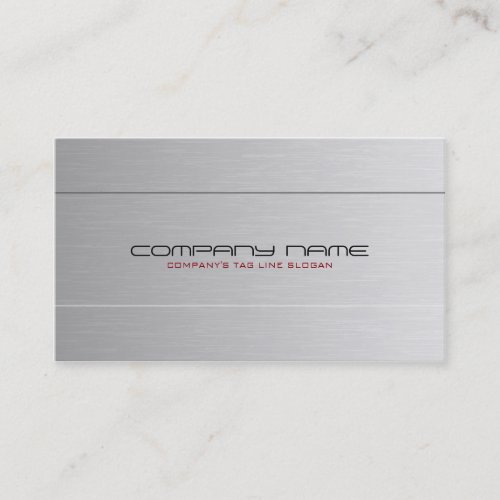 Simple Light Gray Brushed Aluminum Texture Look Business Card