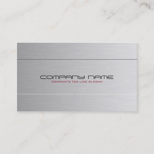 Simple Light Gray Brushed Aluminum Texture Look Business Card (Front)