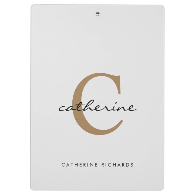 Simple Light Gray Custom Clipboard (Back)