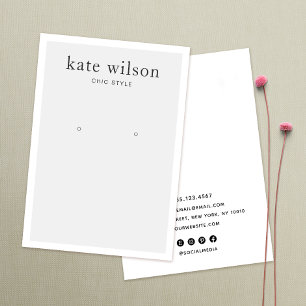 Simple Light Gray Earring Display Card