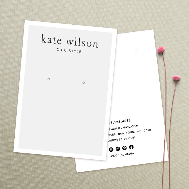 Simple Light Gray Earring Display Card (Creator Uploaded)